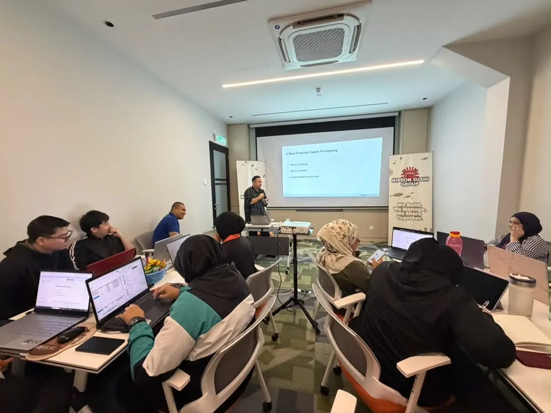 Suasana latihan Gen AI di Nippon Sushi Group